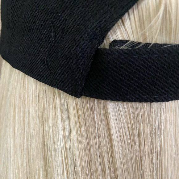 HAT WIG Black Ball Cap with 14” Ash Blonde Hair Attached Cap with Blonde Wig NWT - Picture 8 of 10
